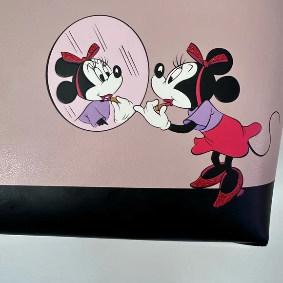 Kate Spade pink and black Minnie Mirror Tote with Red and Purple Accents - Picture 2 of 9